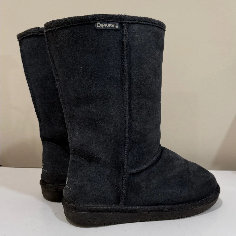 BearPaw Dark Gray Suede Winter Fleece Lined Boots (sz 7)